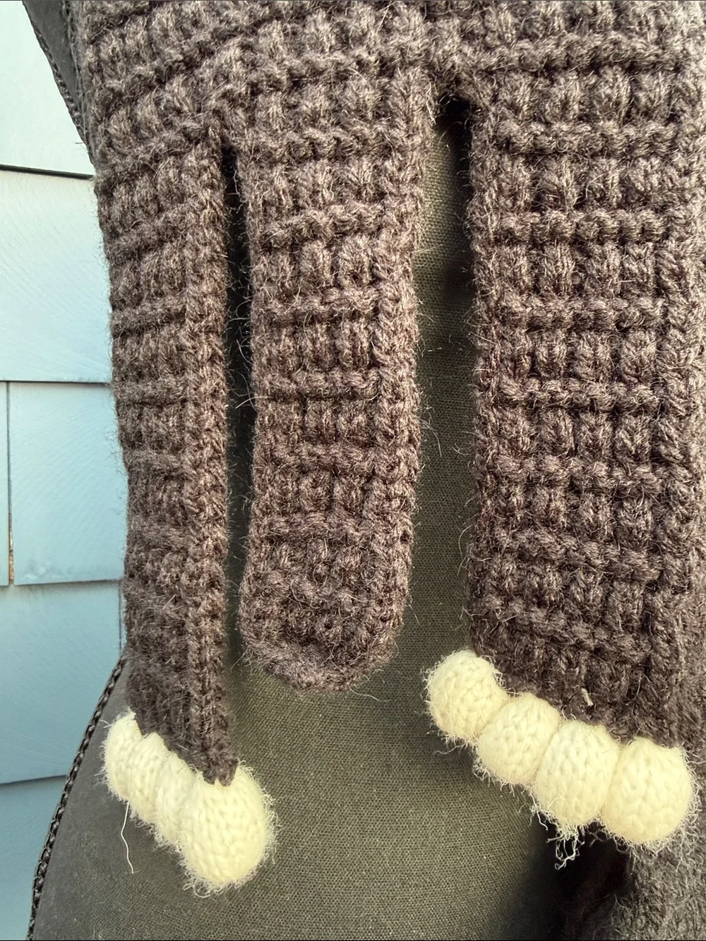 Black Cat Novelty Knit Scarf alpaca blend handmade